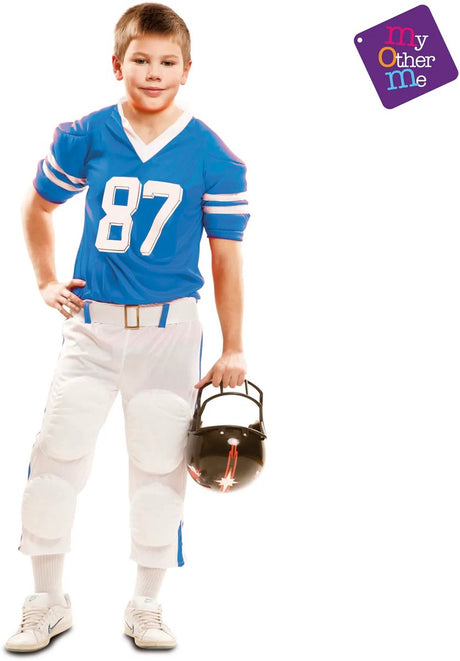 Mom funcompany rugby kostuum kind blauw - 10-12 jaar