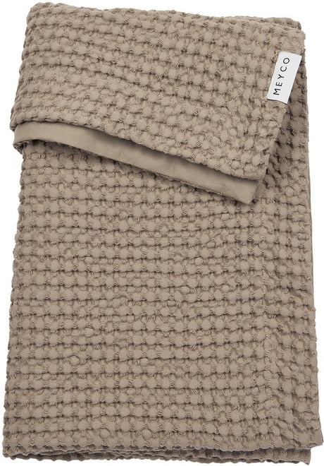 Meyco baby wafel katoen ledikant deken - taupe - 100x150cm - 1.0 tog