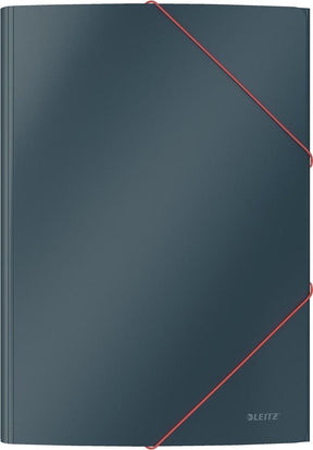 Leitz cosy kartonnen 3-klepsmap - mappen voor documenten a4 - elastomap - ideaal voor thuiskantoor thuiswerken - fluweel grijs