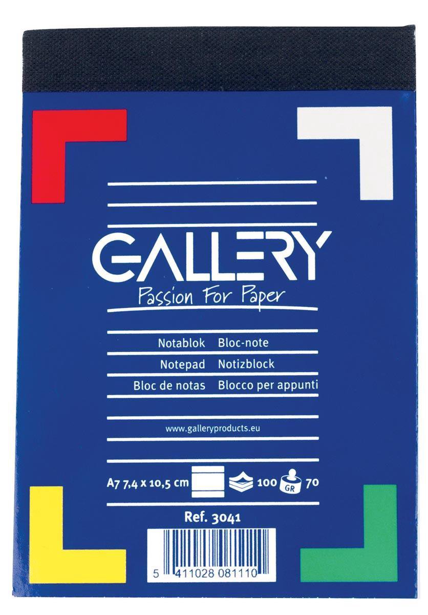 Gallery notitieblok formaat 74 x 105 cm (a7) gelijnd blok van 100 vel 1 stuk