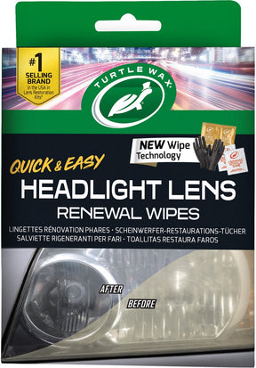 Turtle wax headlight lens renewal wipes - verwijdert oxidatie, vergeling en waas - in slechts twee eenvoudige stappen - verbeterde zichtbaarheid