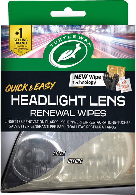 Turtle wax headlight lens renewal wipes - verwijdert oxidatie, vergeling en waas - in slechts twee eenvoudige stappen - verbeterde zichtbaarheid