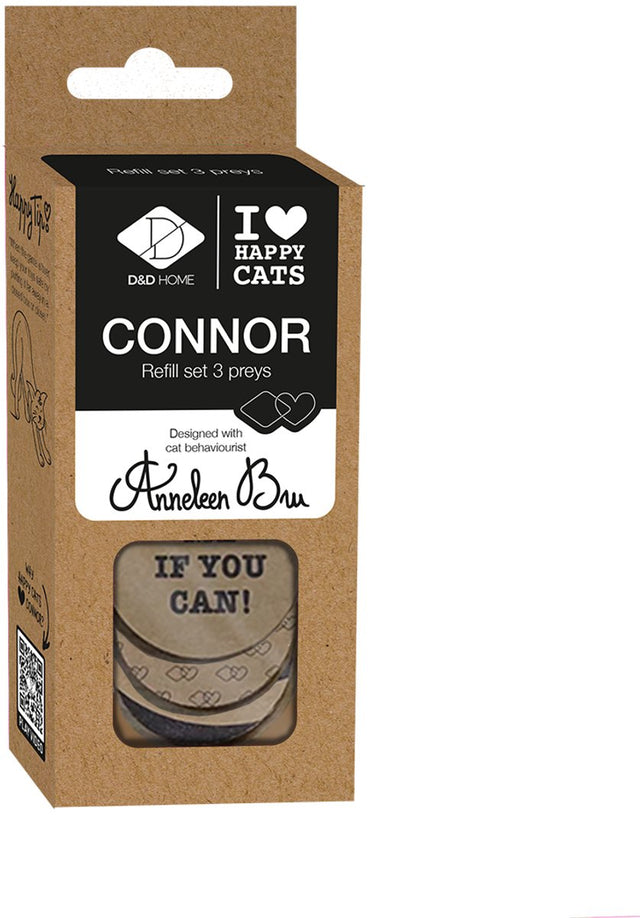 D d home i love happy cats navulset prooi - connor - naturel - beige - 3st