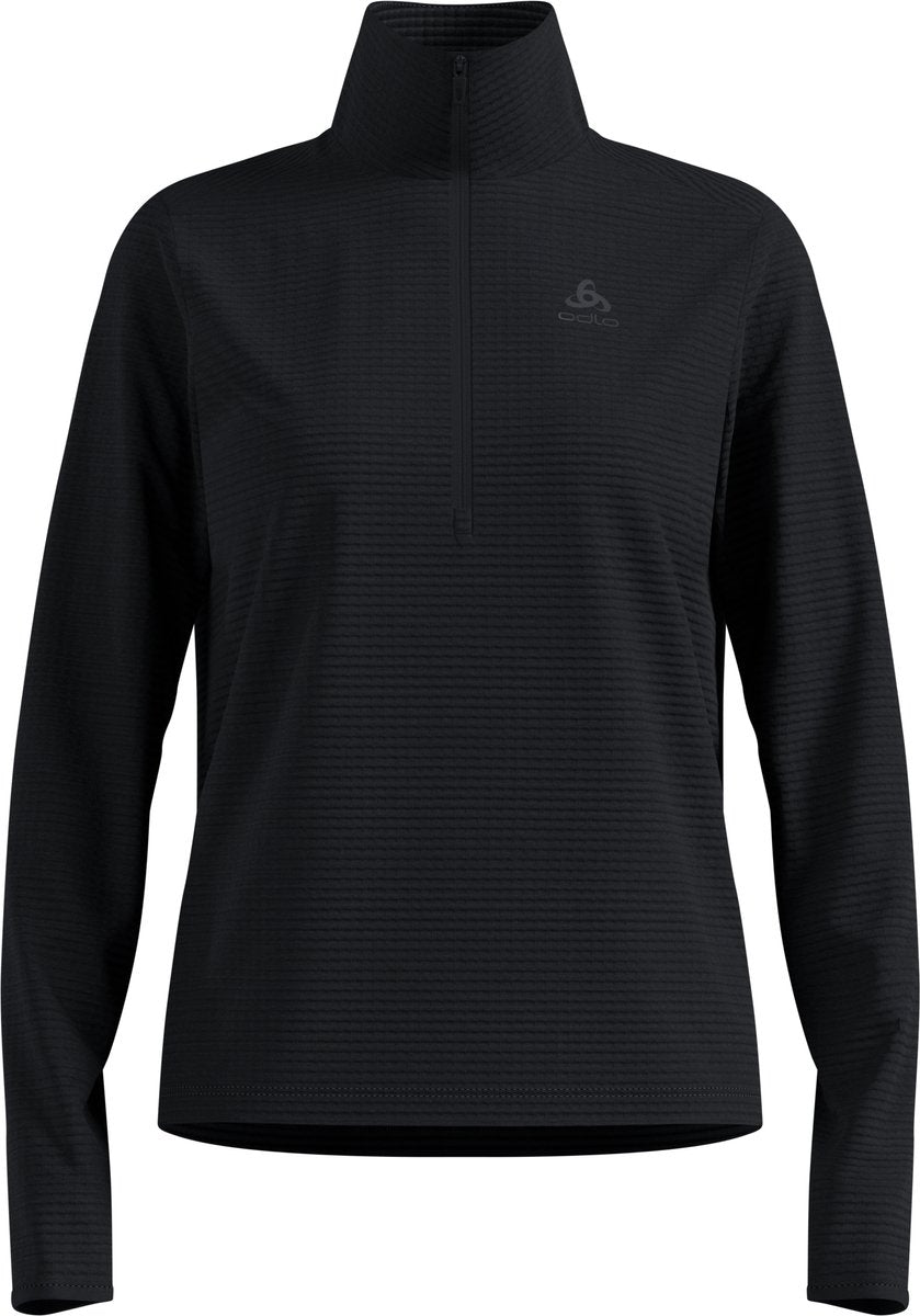 Odlo essential thermal midlayer 1 2 zip dames - zwart - maat l