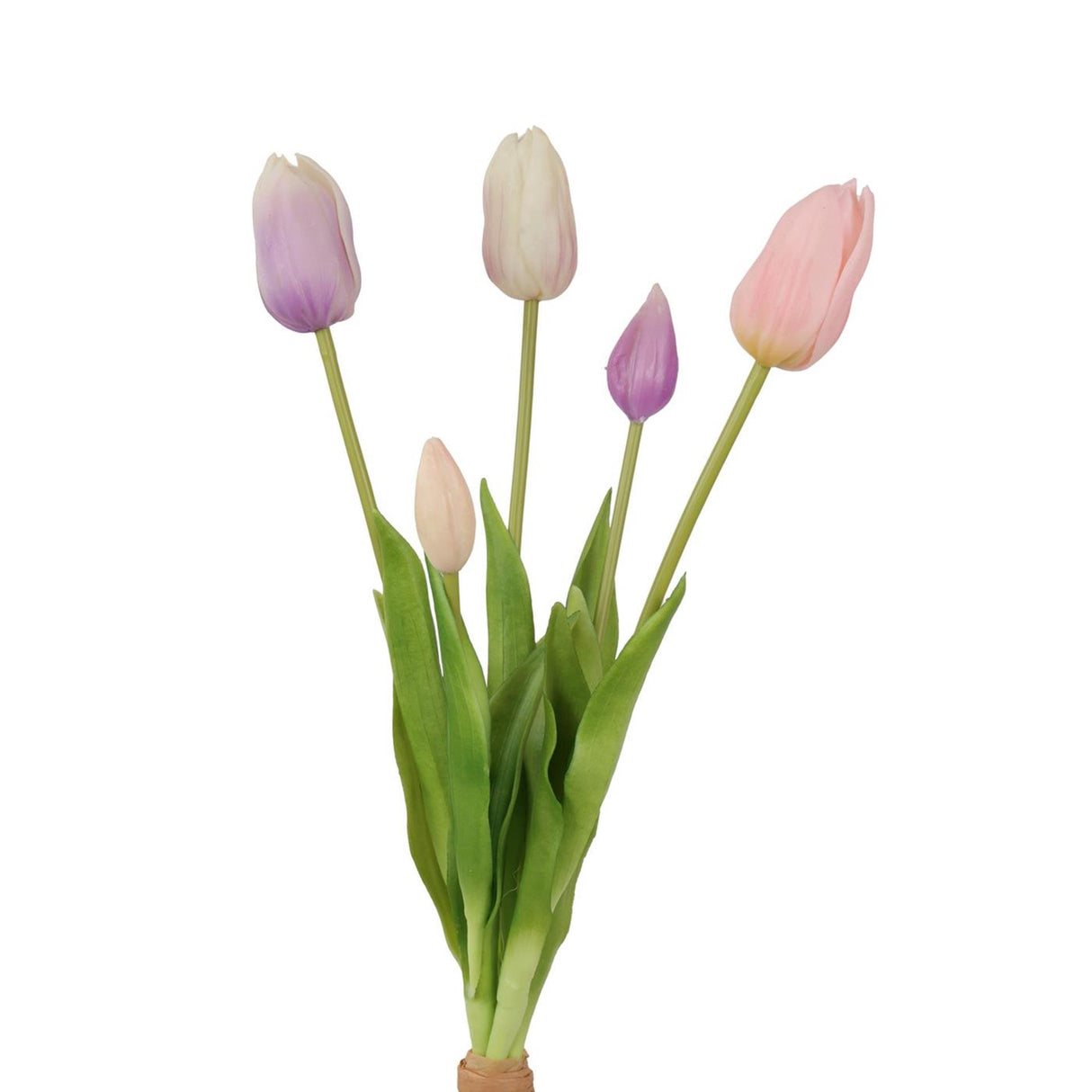 Roberts collection kunstboeket lisa tulpen mix paars 40cm bundel met 5 tulpen