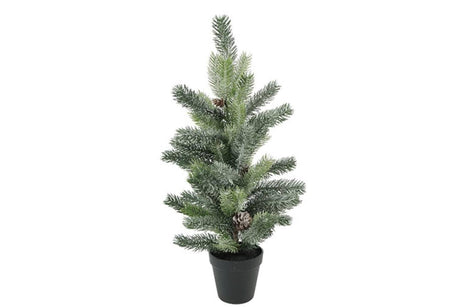Countryfield kerstboom abies groen met glitter kunststof 12,6x11x62cm
