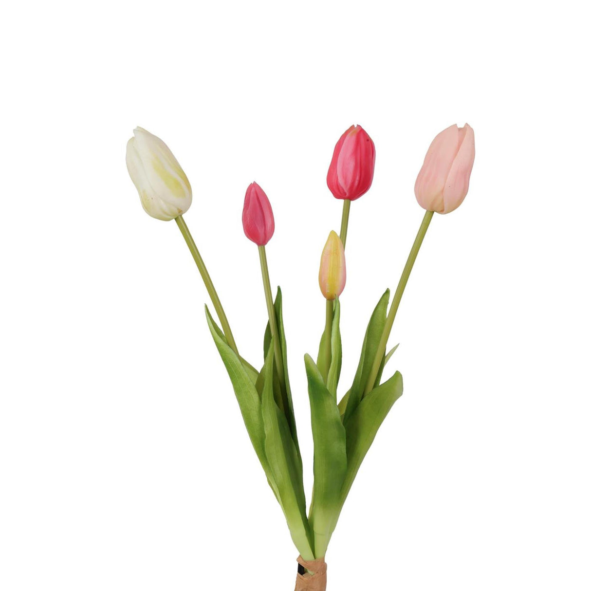 Roberts collection kunstboeket lisa tulpen mix roze 40cm bundel met 5 tulpen