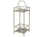 Decoris toulouse buitenwijnrek serveertafel taupe met mozaiek-inleg 28x26x74.5cm