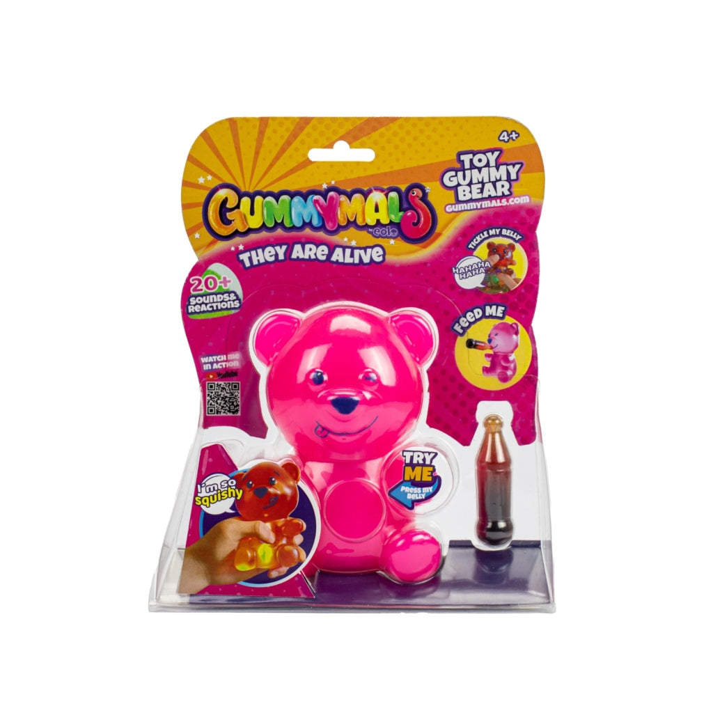 Animali dritti Gummymals Gummy Bear 12 cm + luce e suono rosa