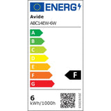 Avide led candle lamp 6,5w e14 fitting, 2700 kelvin warmwit 806 lumen a+