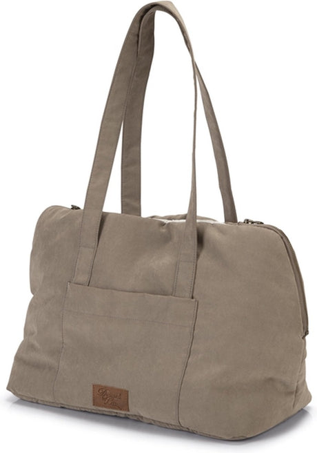 Designed by lotte bundu draagtas hond - hondentas - voor kleine honden - stevige bodem - beige - 40x20x28 cm one size