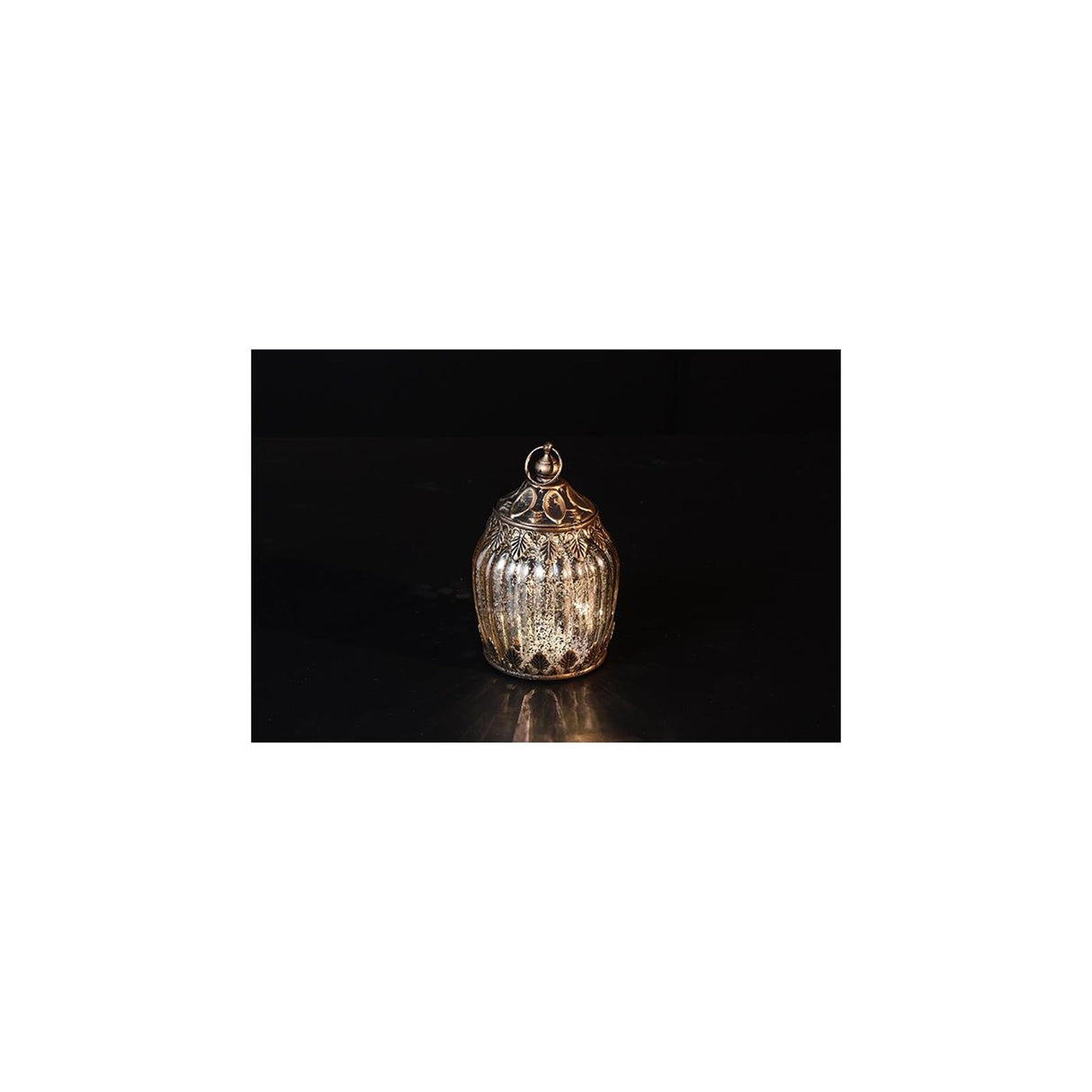 Country field countryfield tafellamp led santos zilver glas ø8x13cm met timer 2xaaa