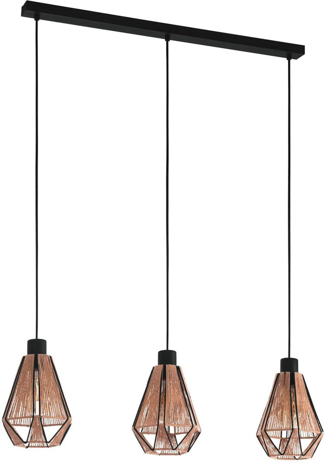 Eglo adwickle hanglamp - e27 - 87 cm - zwart bruin