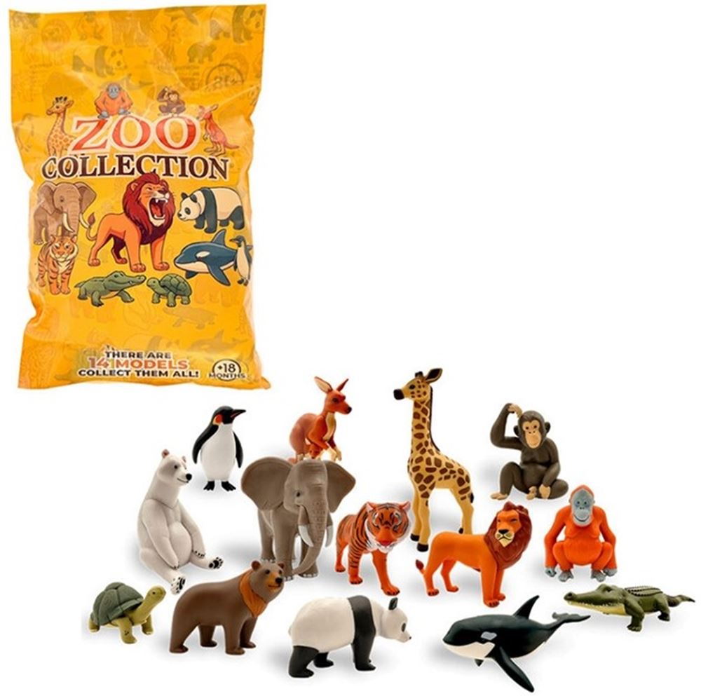 Zoo animals 8-16 cm. 14 ass in blindbag. | 36 stuks
