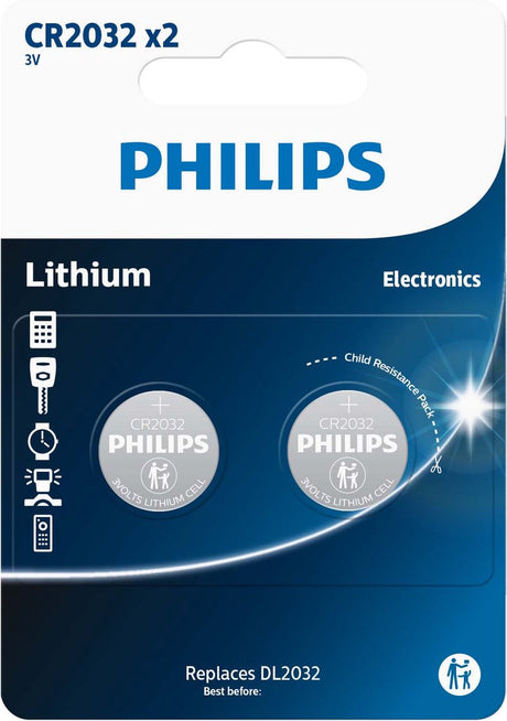 Philips - lithium batterij cr2032 - 2 stuks