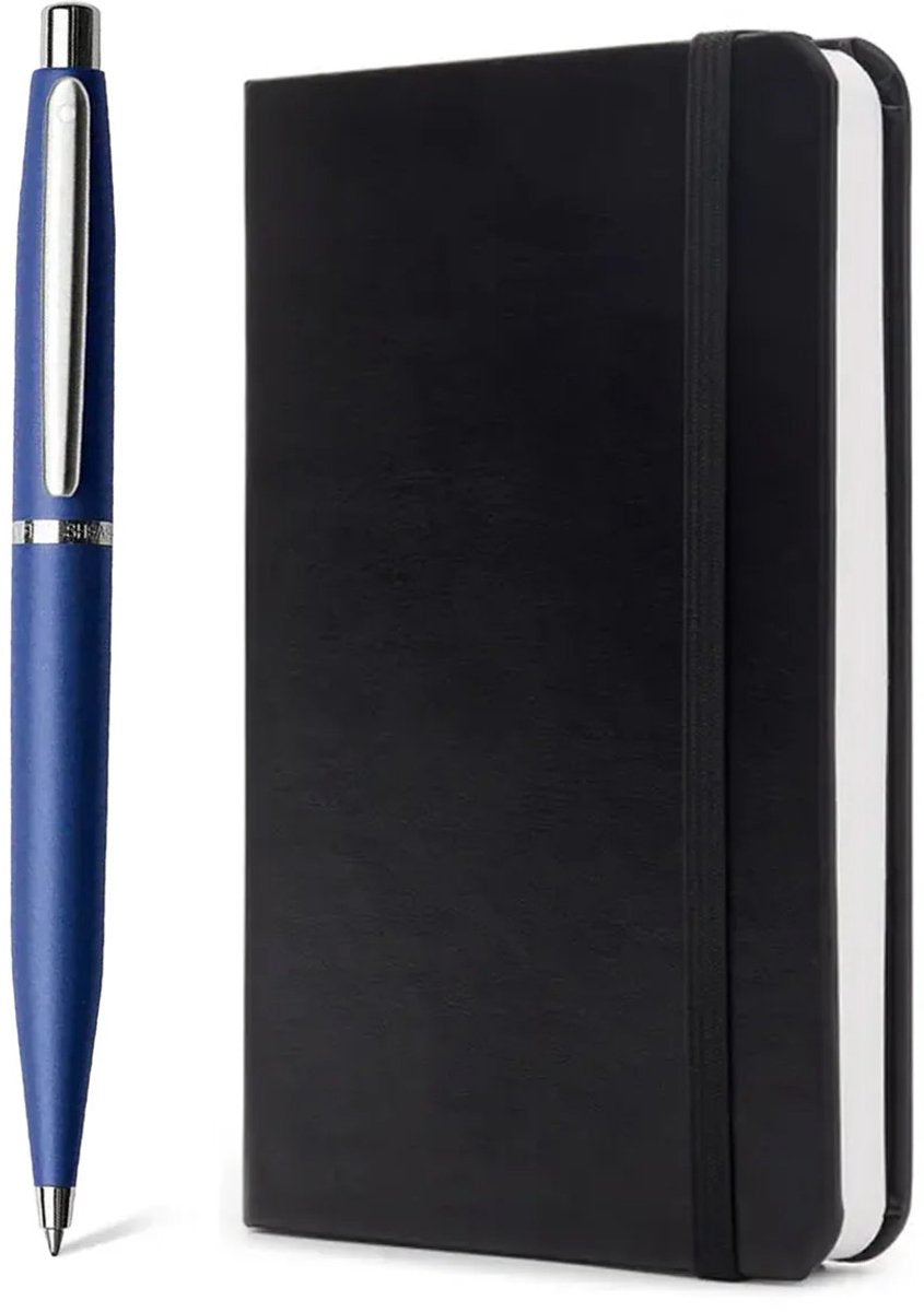 Sheaffer balpen giftset - vfm g9401 - neon blue nickel plated - met a6 notebook - sf-g2940151-4