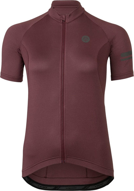 Agu core fietsshirt dames korte mouwen - paars - drie achterzakken - ykk-rits over de hele lengte - sneldrogend interlock
