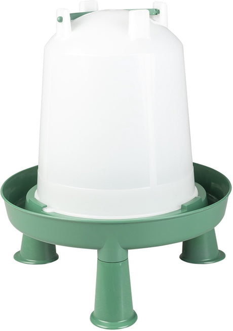 Duvo plus dinner time drinkklok schroef met handvat pootjes eco voor pluimvee 10l transparant groen