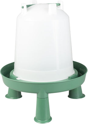 Duvo plus dinner time eco drinkklok voor kippen - 10 liter met handvat, pootjes bajonetsluiting - gerecycleerd - transparant groen