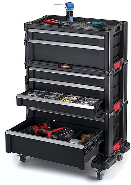 Keter module ladekast 7 lades - 59,85x37,76x59,85cm â€“ zwart