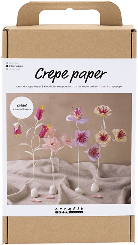 Creativ company hobbyset crepepapier bloem pastelkleuren