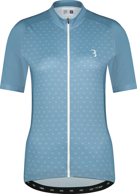 Bbb cycling fietsshirt dames korte mouw donnafit - wielershirt dames korte mouw - comfortabel en sneldrogend wielrenshirt dames - grijs blauw - maat l - bbw-412 l