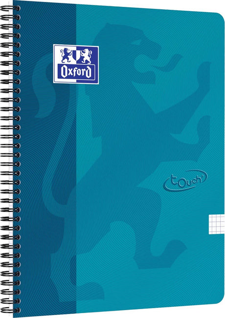 Oxford touch - schrijfblok - a4 - geruit - 140 pagina's - soft cover - aqua
