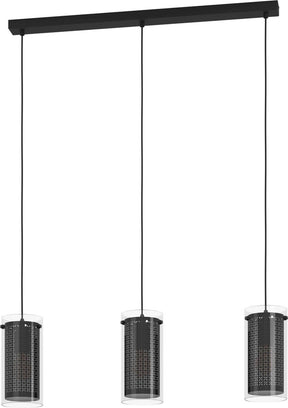 Eglo pinto textil 1 hanglamp - e27 - 82 cm - zwart
