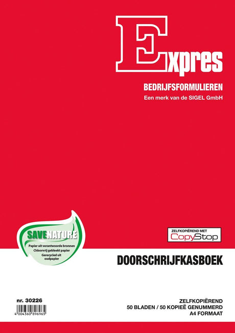 Sigel expres kas- en kwitantieformulieren doorschrijfkasboek, 2x50 vel, genummerd (krimp 2 stuks)