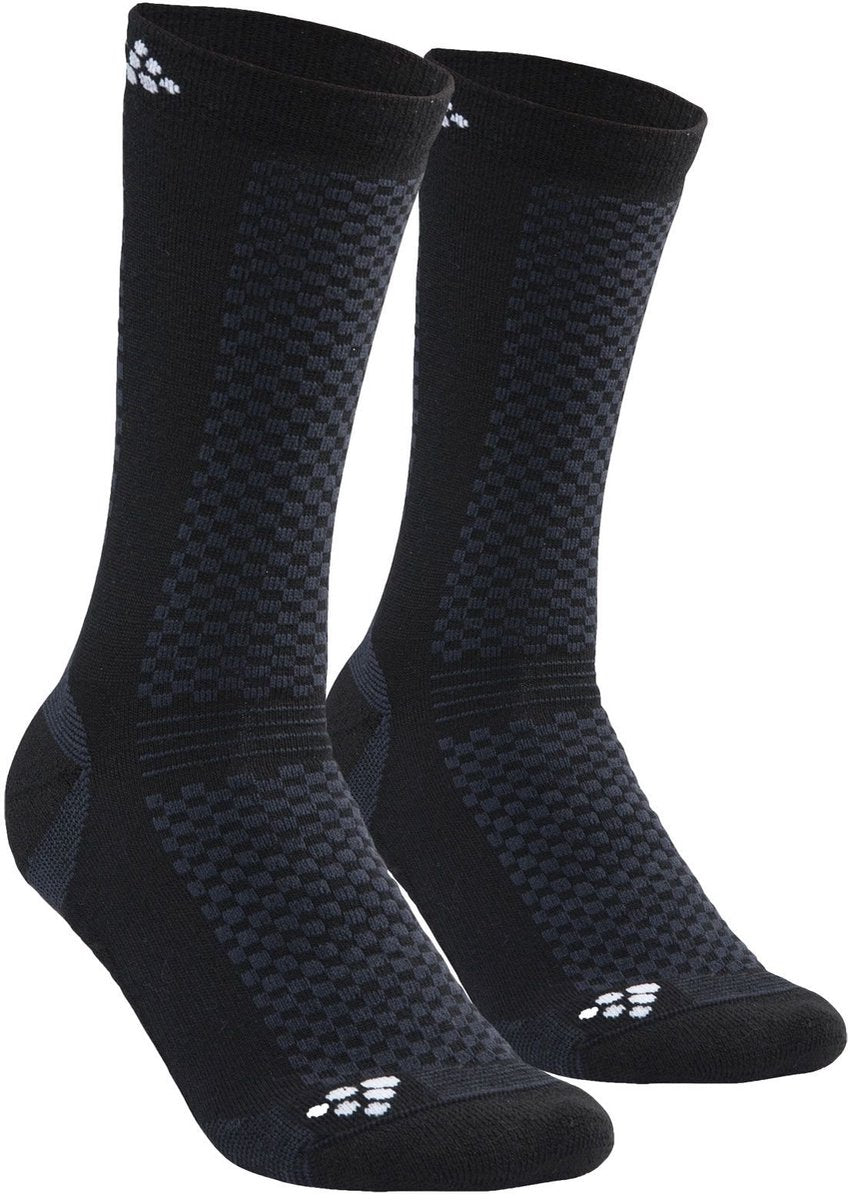 Craft warm mid 2-pack sock - zwart - maat 46-48