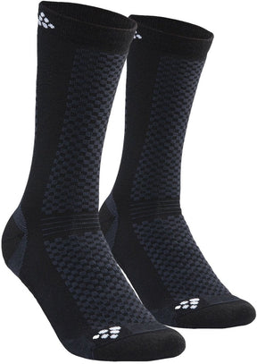 Craft warm mid 2-pack sock - zwart - maat 46-48
