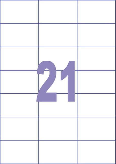 Kangaro etiketten - universeel - inkjet laser kopieer - 70x42,3mm - 25 vel - 21 stickers per vel