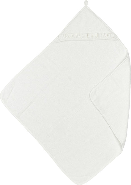 Meyco baby ruffle badcape - offwhite - 80x80cm