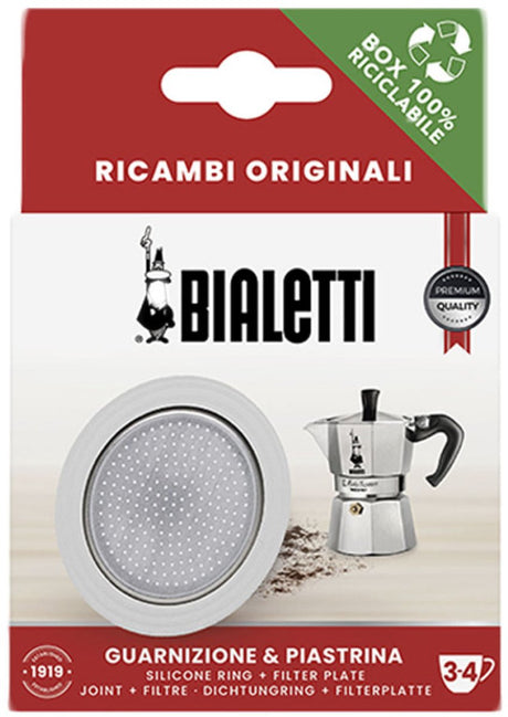 Bialetti filterplaatje siliconen ring – geschikt voor brikka 2 kops en moka induction 4 kops – origineel reserveonderdeel