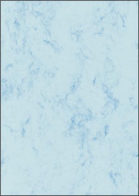 Sigel designpapier a4 met motief marmer blauw tweezijdig 200 grams 50 vel