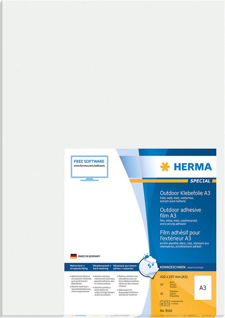 Herma gmbh etikett 9542 420x297mm ws 10st