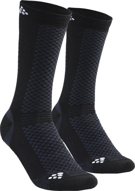 Craft mid socks (2-pack) wintersportsokken - maat 43-45 - unisex - zwart