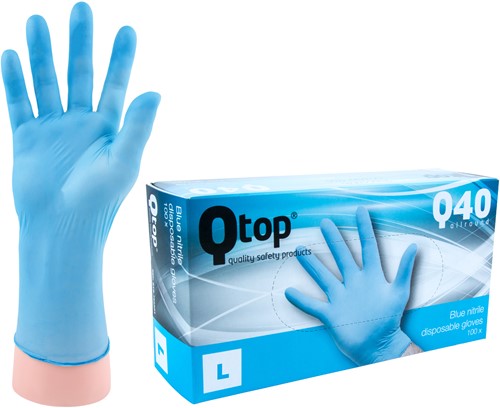 Qtcychectech Q60 Top Top Allround pesanti guanti Nitrile Dimensione L per 100 pezzi