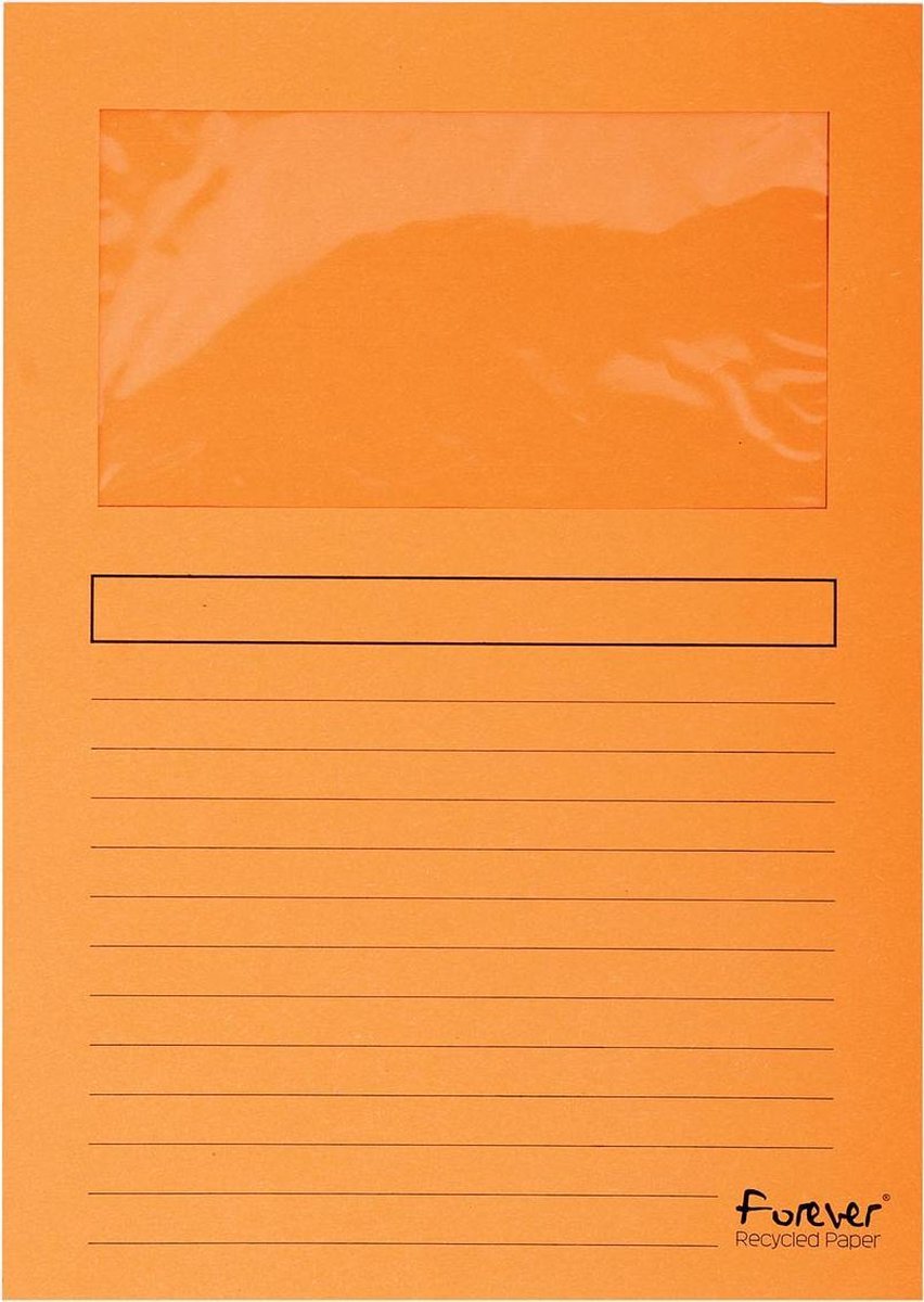 Exacompta forever® pak van 100 venstermappen 120g m2 - 22x31cm voor a4 - oranje - 50104e
