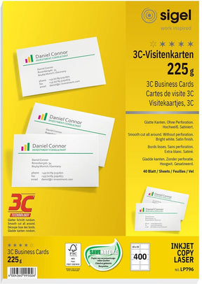 Sigel visitekaartjes wit 85x55 mm 225 gram 400 stuks