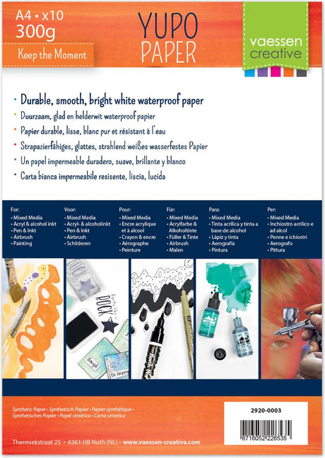 Vaessen creative yupo papier wit a4 10pcs