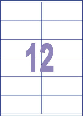 Kangaro etiket - inkjet laser kopieer - 105x48mm - 100 vel - 12 stickers per vel