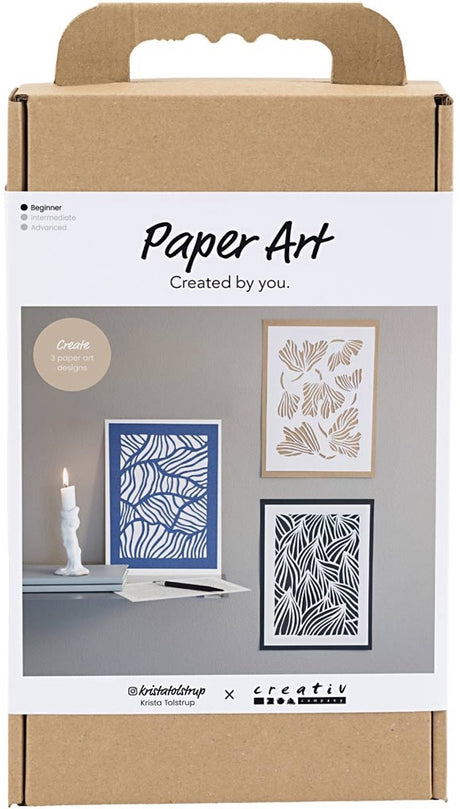 Creativ company hobbyset papierkunst, afbeeldingen om op te hangen, off white, 1doos