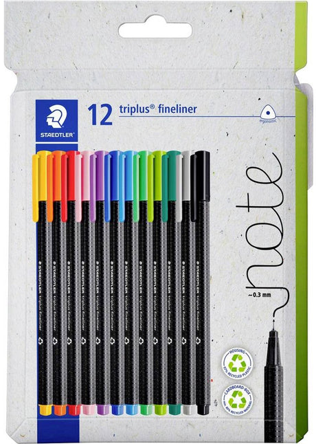 Staedtler triplus fineliner - 12 kleuren - 0,3 mm