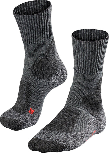 Falke tk1 anti-blaar dik wol functioneel materiaal wandelsokken dames grijs - maat 39-40 39 40