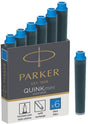 Parker minivulpen inktpatronen | blauwe quink inkt | 6 stuks