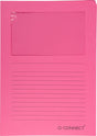 Q-connect l-map met venster | 120 g mâ² | a4 | pak van 100 stuks | roze