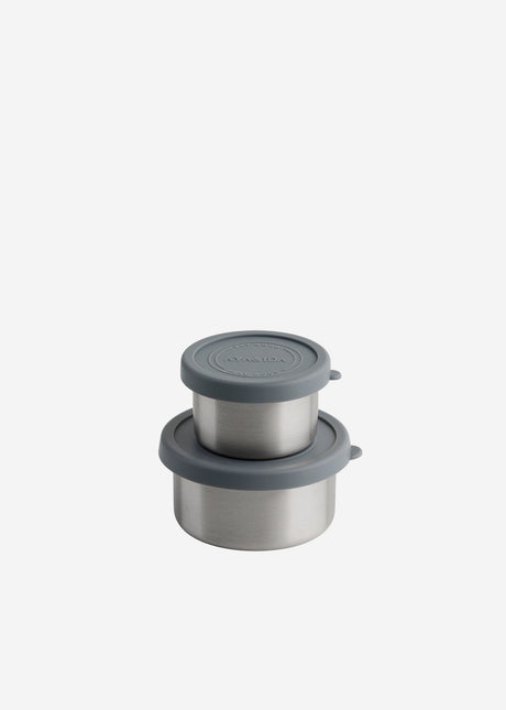 Aya ida aya ida - set snack containers - lunchbox - pillendoosje - set voedselcontainer - granola container - 100ml + 200ml - dark grey