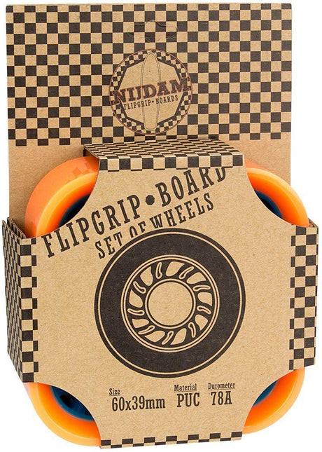 Nijdam flip grip board wielen - 60 x 39 mm - 4st - oranje blauw 6