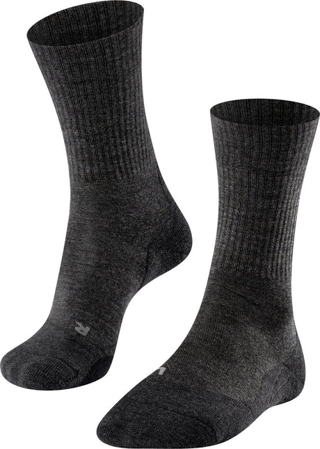 Falke tk2 wool anti-blaar dik wol functioneel materiaal wandelsokken dames grijs - maat 41-42